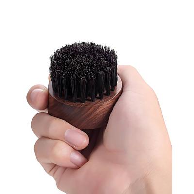 China Best Selling WB200-441 Round Walnut Circular Wood Shaving Brush Wood Beard Brush for sale