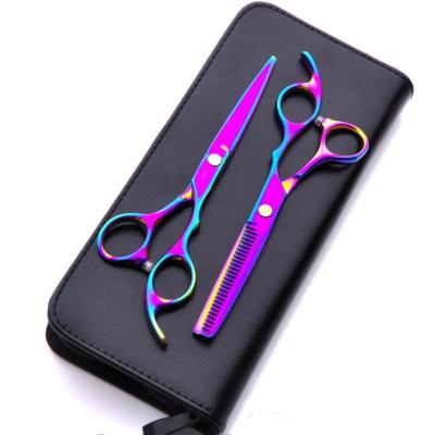 China WB100-503 Colorful Thinning Scissors Beauty Salon Cutting Hair Scissors 6 Inch Set Barber Styling Tools for sale