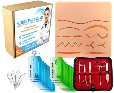 China Skill Trainer Including DIY Steel Premium Incision Suture Suturing Pad With Hook&Loop Replacement Design Precut Wound Pad for sale