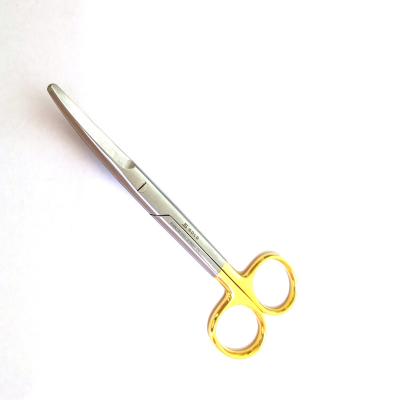 China 14.2cm TC Mayo Scissors Sharp Curved Stainless Steel Re-usable Gold Blade Handle Scissors YES-110 Surgical Instruments for sale