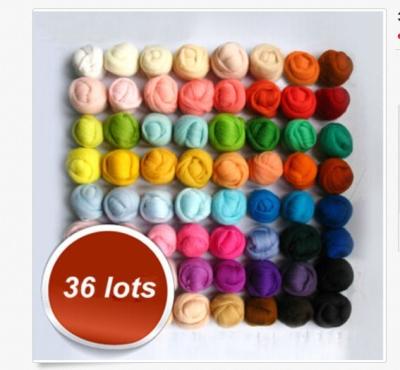 China Amazon Viable Hot Sale 36 Colors Australian 100% Chunky Merino Wool Needle Felting Fiber For DIY for sale