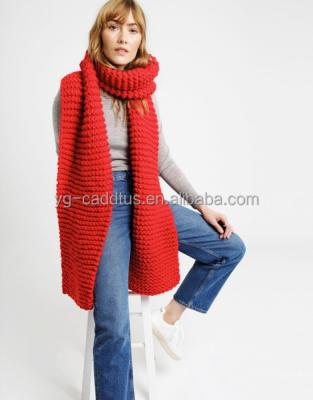 China 210cm*28cm Super Chunky Australian Merino Wool Handmade Knitting Scarf 210cm*28cm for sale