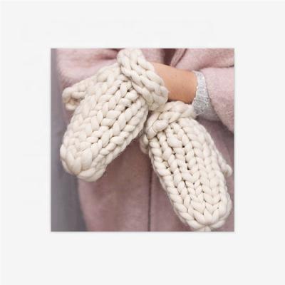 China The same as the picture handmade knitting, chunky, warm, winter, merino wool glove for sale