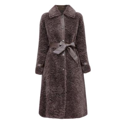 China Winter Women's Anti-Wrinkle Fur Coat Girl's Warm Real Wool Jacket Coated Lady Long Fur Jackets Plus Size for sale