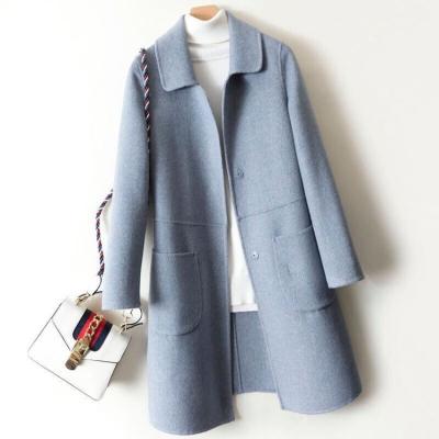 China China Supplier Fashion Women Long Sleeve Woolen Double Breasted Long Coat Winter Jacket Coat for sale