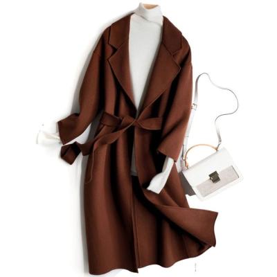 China Women European Cashmere Long Anti-wrinkle Clothes Coat Wool And Blends Luxury Clothing for sale