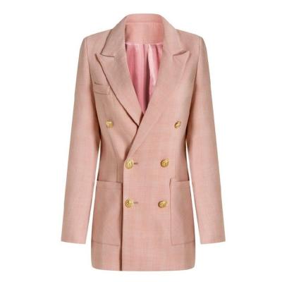 China high quality Anti-wrinkle ladies jacket double breasted fashion plus size ladies blazer hot sale online for sale