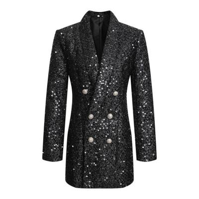 China Hot sale high fashion Anti-wrinkle women fashion sequin blazer plus size sequin jacket wholesale for sale