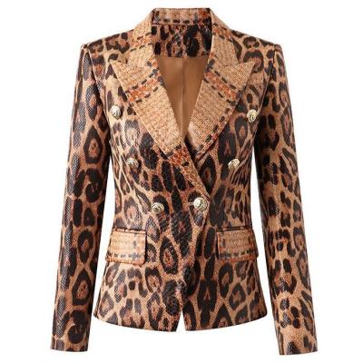 China Mujer European Women's Blazer Leopard Print Women's Blazer Anti-wrinkle Anti-wrinkle Clothing Luxury Clothing 2021 for sale