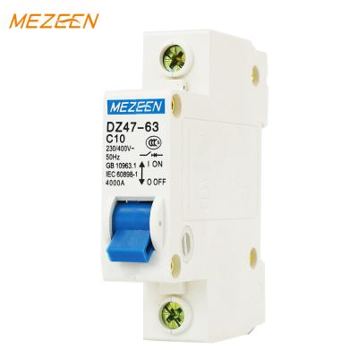 China Reliable and cheap 1P c45 mcb 63 amp flame retardant plastic mini circuit breaker for sale