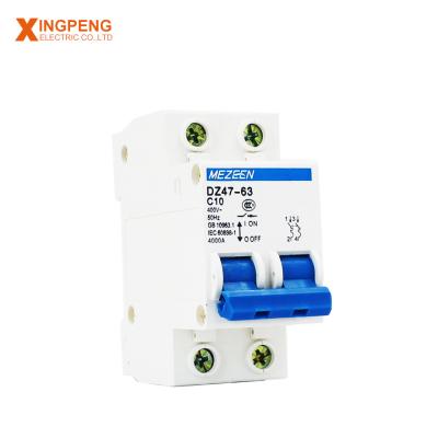 China AC 230/400V 10amp 2poles flame retardant dz47 miniature circuit breaker noly mcb for sale