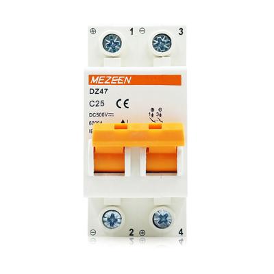 China Long Warranty DC 250V / 500V Mcb 2P Miniature Circuit Breaker In Flame Retardant Cover for sale