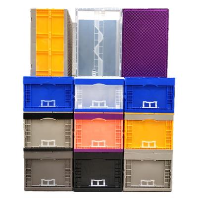 China Factory direct sales plastic storage turnover plastic box viable foldable outdoor plastic mobile storage box with lid for sale