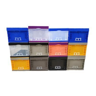 China Plastic Collapsible Folding Box 44L 3160g Turnover Box Eco-friendly Plastic Storage Box for sale