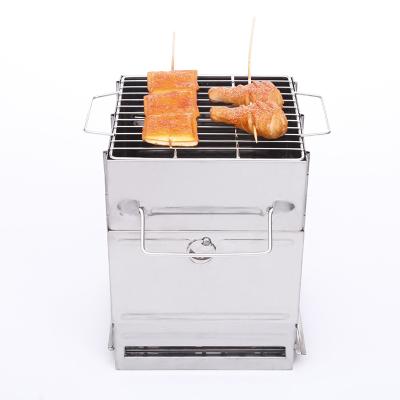 China Easily Cleaned Stainless Steel Charcoal Grills Barbecue Mini Outdoor Camping Portable Grill for sale