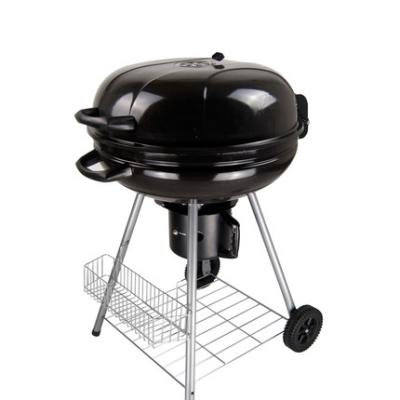 China Easily Assembled Apple Shape Kettle BBQ Charcoal Grill with Two Wheels and Easily Handle Portable for sale