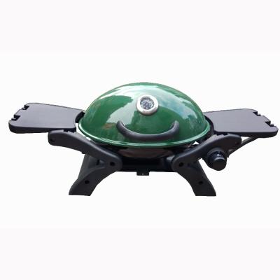 China Easily Assembled Portable Gas Barbecue with a Green Enamel Table for Indoors and Outdoors for sale