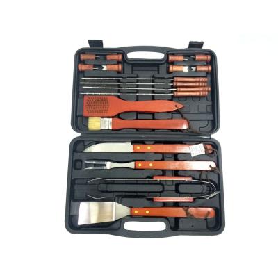 China Easily Cleaned Portable 18 Piece GRILL Accessories Kit Tools BBQ Grills Tool Kit BBQ Kit With Storage Box For Sale for sale