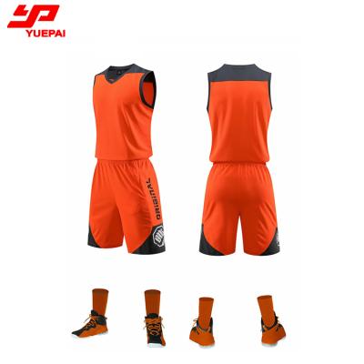 China Custom printing men's antibacterial basketball club school good quality basketball uniform singlet for sale