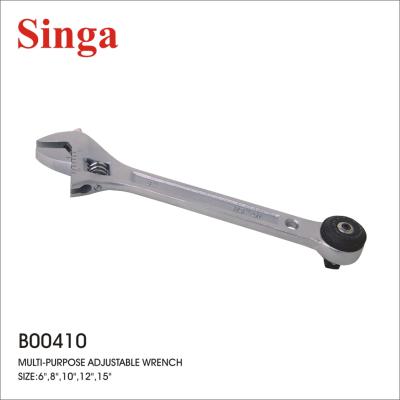 China Singa Hot Selling Professional DIY Tool Carbon Steel Cr-v Steel Round Hole Metal Wrench Multifunctional Type Adjustable Wrench for sale