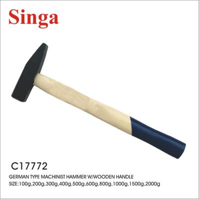 China Professional High Quality German Machinist Hammer Singa Type Machinist Hammer With Wooden Handle For Mechanical Erector for sale