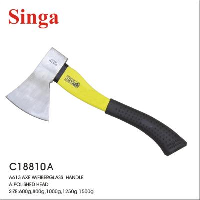 China Singa Unrated Multi Functional Hatchet A613 Camping Type Paint Head Ax With Plastic Coating Fiberglass Handle for sale