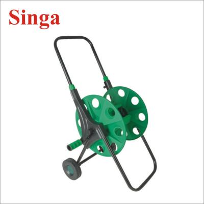 China Singa H11931 Adjustable High Quality Retractable Portable Garden Hose Caddy Hose Reel Trolley for Garden Lawn Irrigation for sale