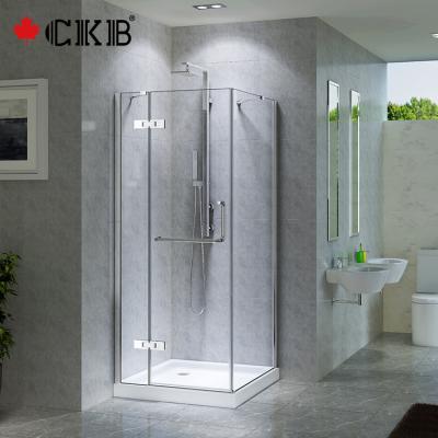 China Modern Easy Cleaning Tempered Glass Villa Hotel Bathroom Sliding Door With Frame Square Shower Room for sale