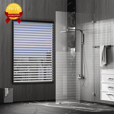 China Modern CKB Wholesale Price Chrome Clear Tempered Glass Frameless Stand Up Panel Bathroom Shower Door for sale