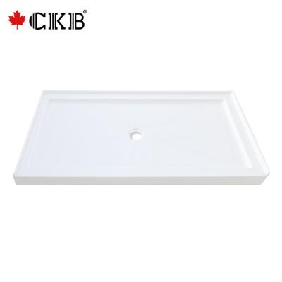 China Double Threshold CKB 5 Years Warranty Double Threshold Smooth Surface Rectangle Bathroom Black White Acrylic Shower Tray for sale