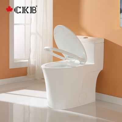 China EUROPEAN CKB S-Trap Vitreous Siphon Jet Flushing Elongated Floor Mounted Bathroom White Toilet Bowl for sale