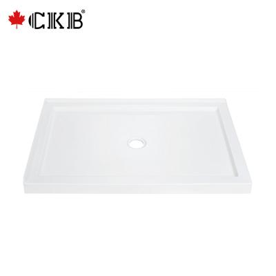 China Double Threshold CKB OEM ODM Double Threshold Smooth Surface Rectangle Black White Acrylic Bathroom Shower Base for sale