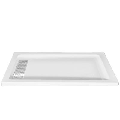 China Modern CKB New Product Stainless Steel Strain Cover White Black Rectangle Acrylic Bathroom Shower Tray for sale