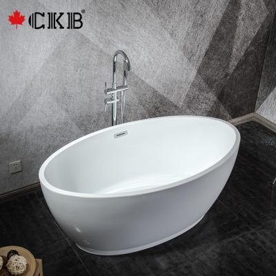 China Freestanding CKB Glossy Finished Round Custom Color Overflow Drainer Acrylic Bathroom Freestanding Bathtub for sale