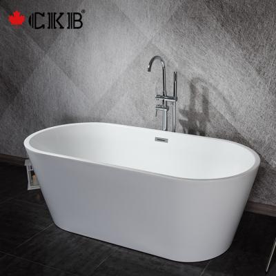 China Freestanding Wholesale Glossy Finishing Modern Oval Shape Bathroom Acrylic Soaking Freestanding Bathtub for sale