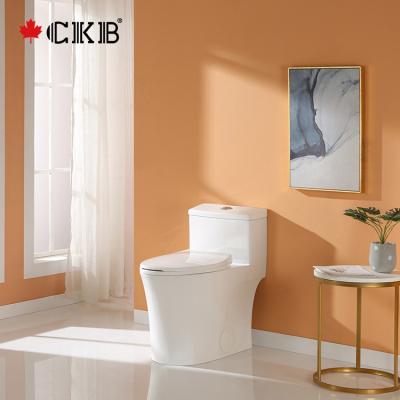 China EUROPEAN CKB S-Trap 305mm Roughing Floor Mounted Vitreous Siphon Jet Flushing Elongated White Toilet for sale