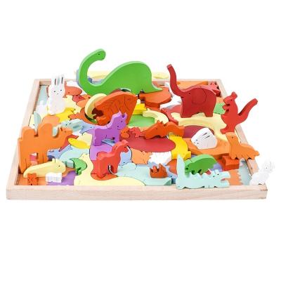 China High Quality Wooden Jigsaw Shape Jigsaw Toy Cartoon Animal Toys For Children Educational for sale