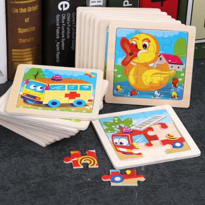 China Hot Selling Cheap Wooden Cartoon Jigsaw Puzzle Gift For Baby Toy Puzzles For Kid Children Educational for sale