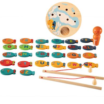 China Montessori New Style Colorful Wooden Magnetic Fishing Game Toys New Design Kids Educational Toys Practical Skills Development for sale