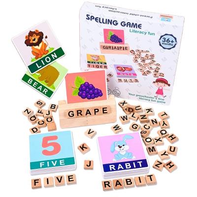 China Toy Wood Spelling Words Game Intellectual Kids Early Educational Toys For Children Learning Montessori Education Wooden Cognitive Toy for sale