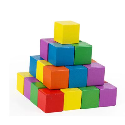 China Construction Toy Hot Wholesale Custom Colorful Blocks Developming Children's Educational Imagination Toys Wooden Cube Building Toys 2.5 Cm for sale