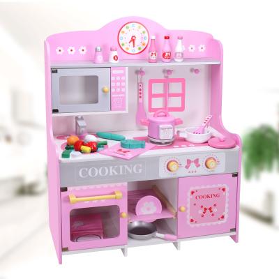 China Playing Kids Toys Real Wooden Toys Girls Kitchen Play Sets Wooden Cooking Toy Children for sale