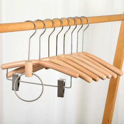 China Minimalist Unfinished Natural Solid Wood Wooden Hangers Suit Coat Jacket Hanger with Extras Smoothly Cut Notches and Bar - 360degree for sale