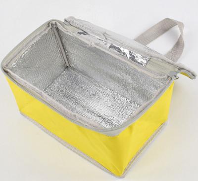 China Ice Cream Zipper Closure Waterproof Kraft Aluminum Foil Laminated Non Woven Insulated Cooler Bag for sale