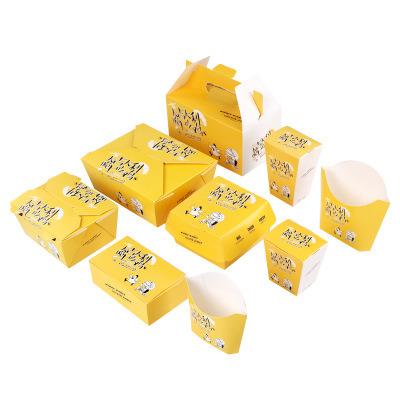 China Recycled Materials Hamburger Fries Chicken Rice Fried Chicken Carton Leakproof Paper Bag Potato Chips Bag Fast Food Paper Bag for sale