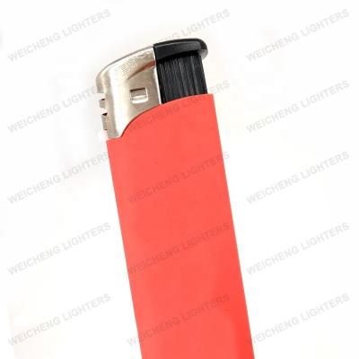 China WK56 Electronic Cheap Refillable Rubber Coated Lighter Butane Gas for sale