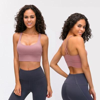 China New Autumn Style Good Quality Breathable Widen Lower Hem Breathable Women Shockproof Gathering Wear Sport Fitness Workout Yoga Bra for sale