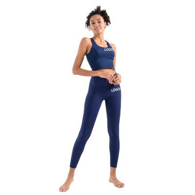 China Long Push Up Antibacterial High Impact Sports Bra And Tight Leggings Set Fitness Running Active Wear Women Workout Two Piece Sets for sale