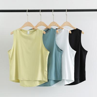 China New Swept Light Weight Summer Four Way Stretch High Elastic Breathable Running Fitness Sports Quick Dry Yoga Clothes Cropped Tank Tops for sale