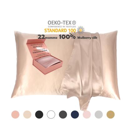 China 22mm anti-static Oeko Tex with 100% mulberrry silk pillow case 6A silk pillowcase with hidden zipper for sale